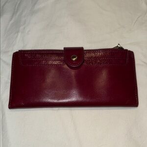 HOBO Dunn Burgundy Leather Continental Wallet EUC